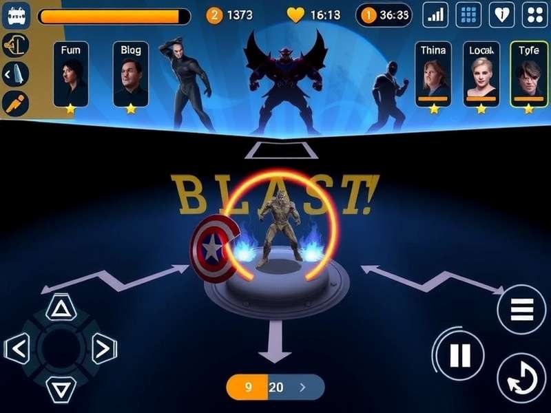 Blast Avengers gameplay screenshot showing superhero action